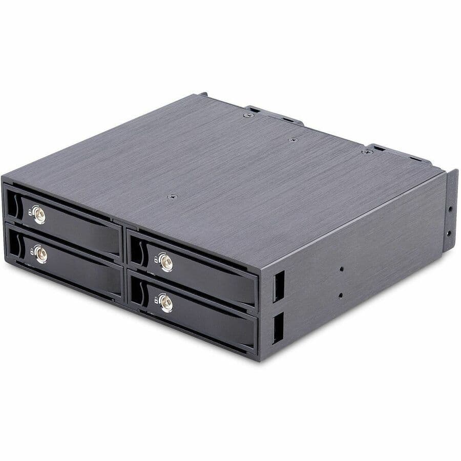 StarTech.com 4-Bay Backplane for U.2 Drives, Fits in a 5.25inch Bay, Mobile Rack for 2.5inch U.2 (SFF-8639) NVMe HDD/SSDs, Removable Trays