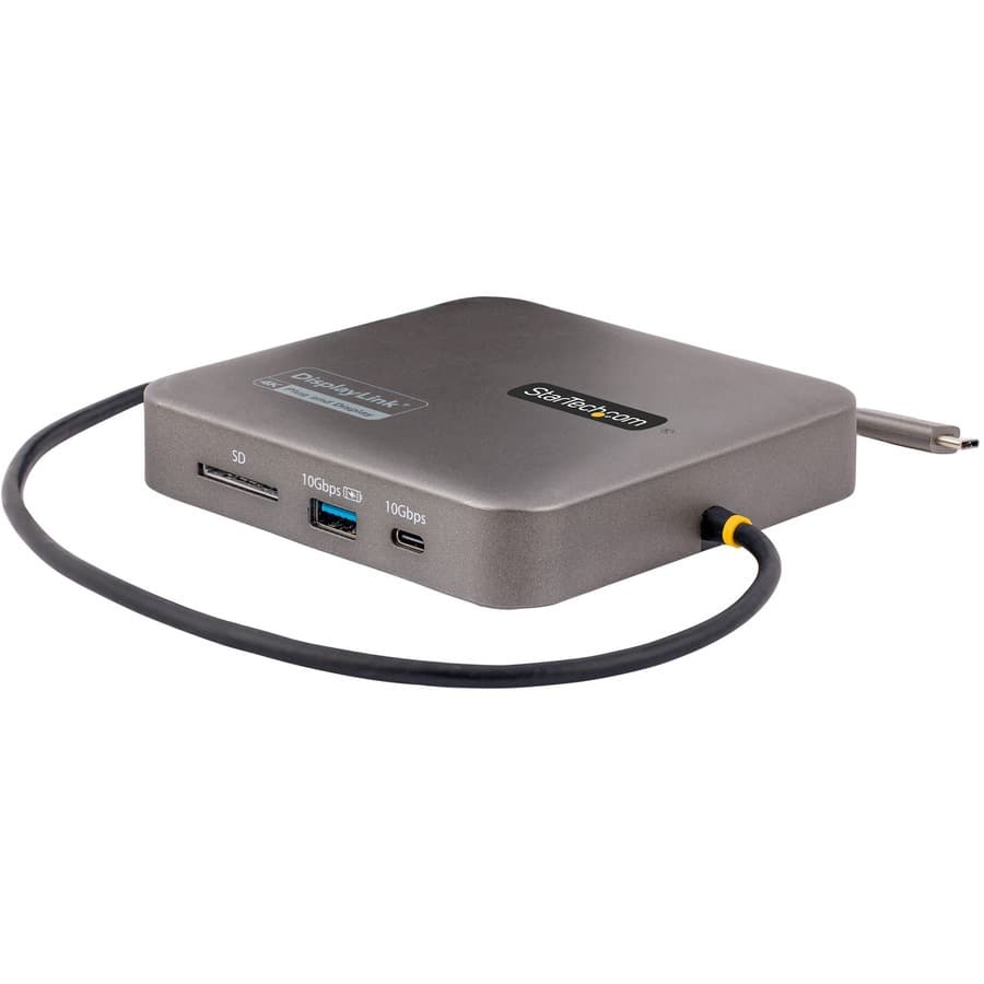 StarTech.com USB C Multiport Adapter, Dual 4K 60Hz HDMI 2.0b, 2x 10Gbps USB Hub, 100W PD Pass-Through, GbE, SD, Mini Dock, Win/Mac