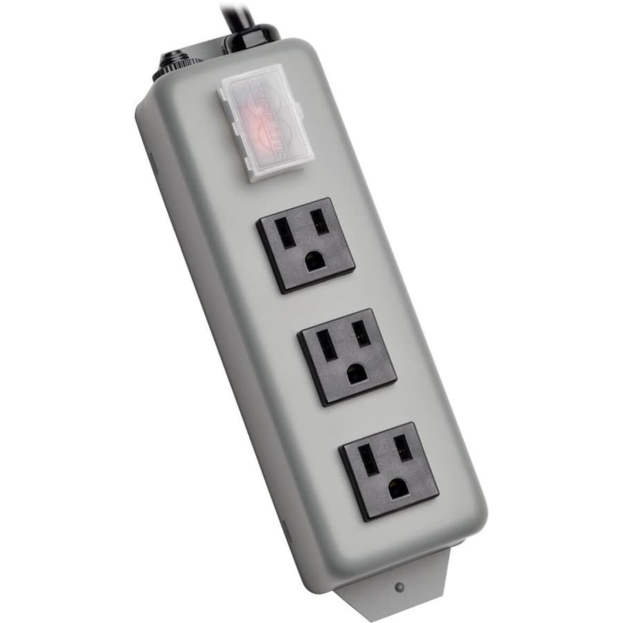 Tripp Lite by Eaton Industrial Power Strip, 3-Outlet, 6 ft. (1.8 m) Cord, NEMA 5-15P Plug, Switch Guard