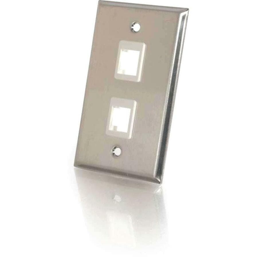 C2G 2-Port Single Gang Multimedia Keystone Wall Plate